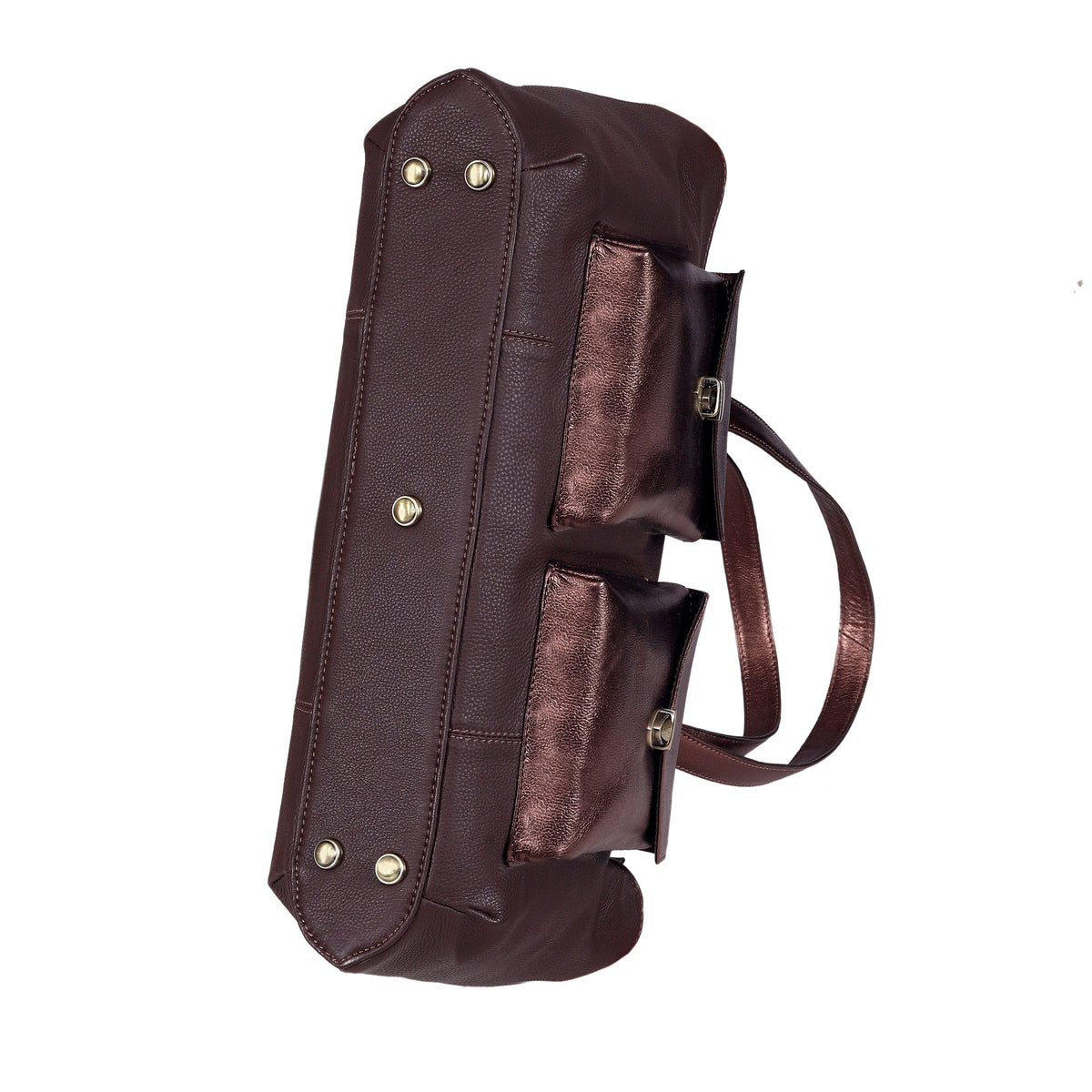 RICHIE RICH LARGE LEATHER TOTE BAG - CHOCO BROWN - denverleathercraft