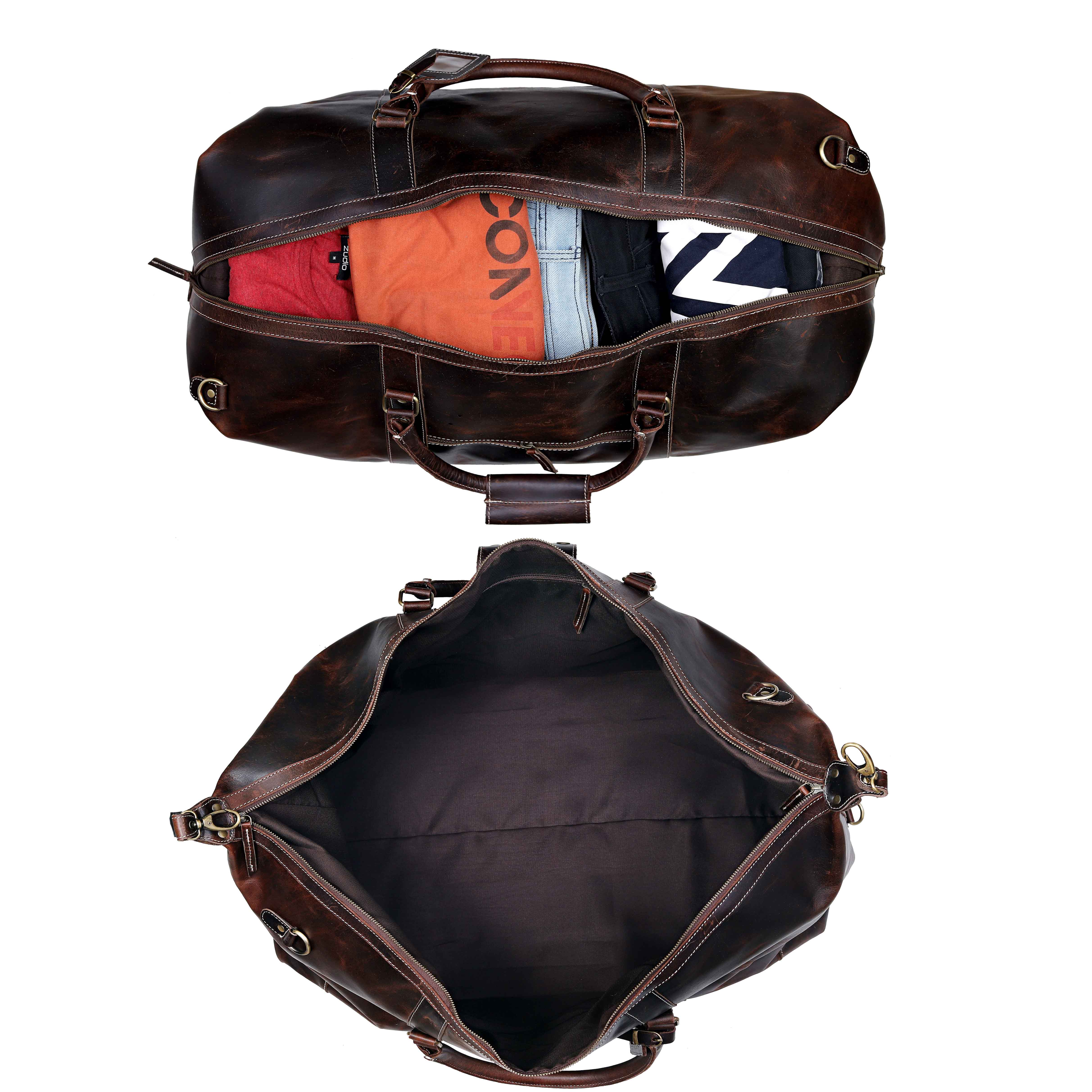 Dutch Leather Duffle Bag for Men | Denver Leather Craft