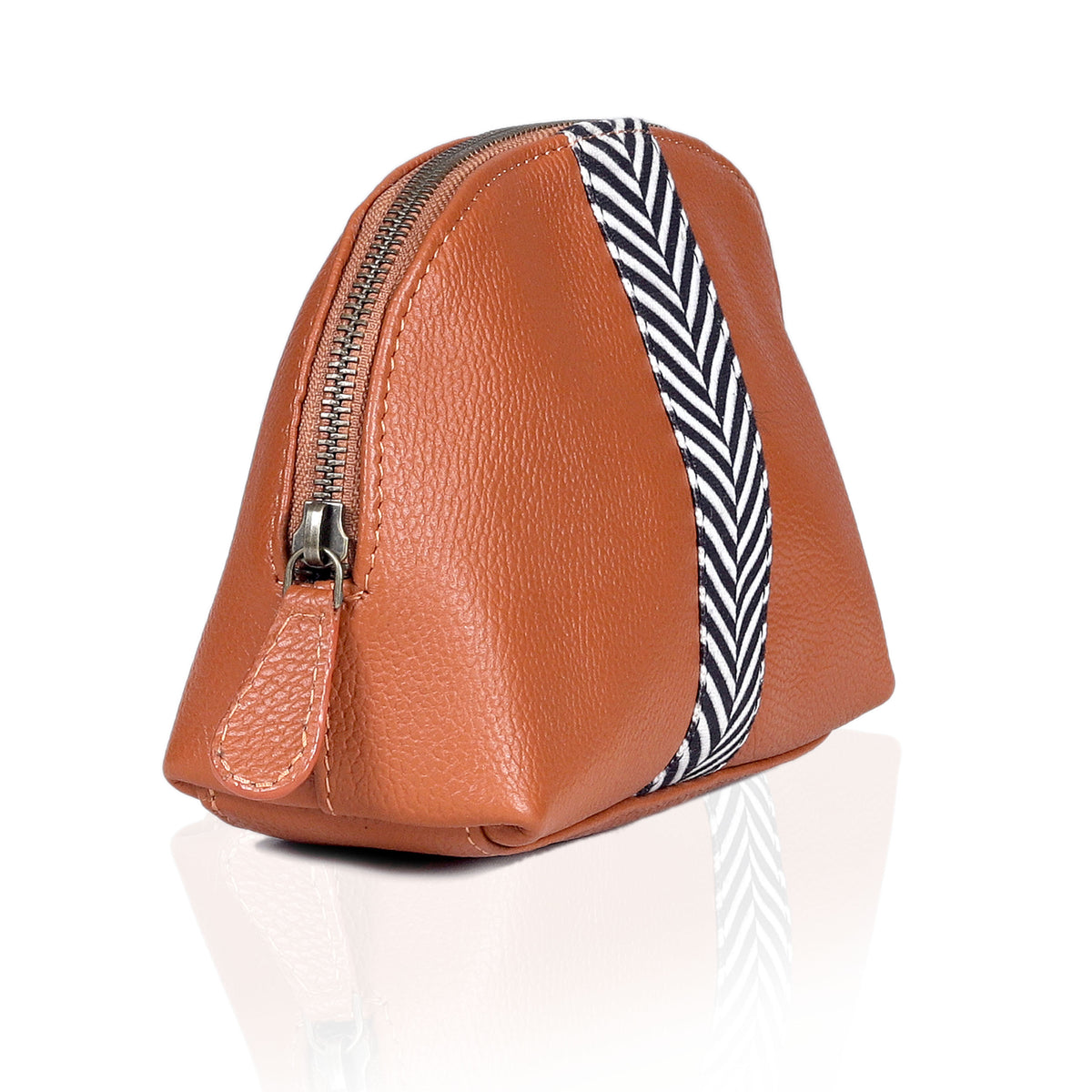 PORTLAND LEATHER MAKEUP POUCH - MALTA ORANGE
