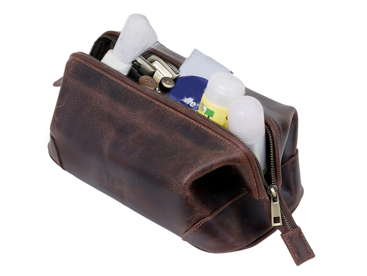 PREMIUM LEATHER TOILETRY DOPP KIT - denverleathercraft
