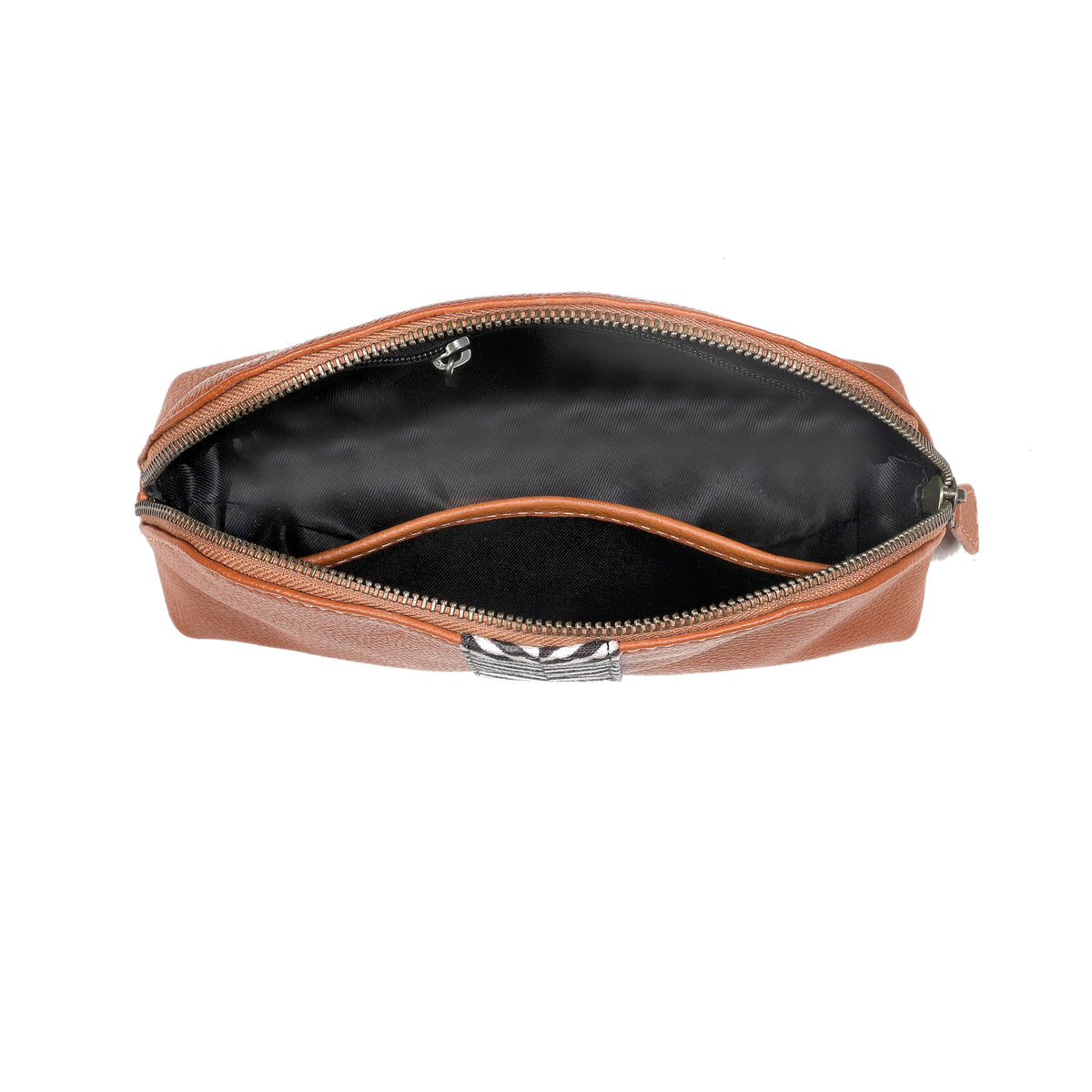 PORTLAND LEATHER MAKEUP POUCH - MALTA ORANGE