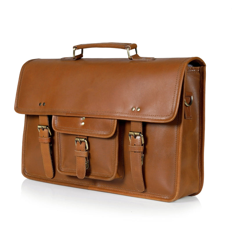 Roosevelt Buffalo Leather Messenger Bag - denverleathercraft
