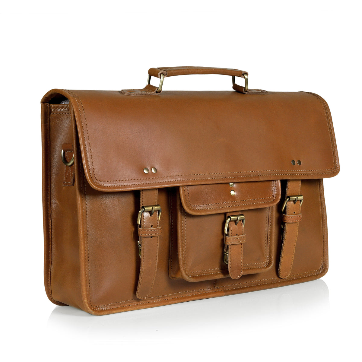 Roosevelt Buffalo Leather Messenger Bag - denverleathercraft