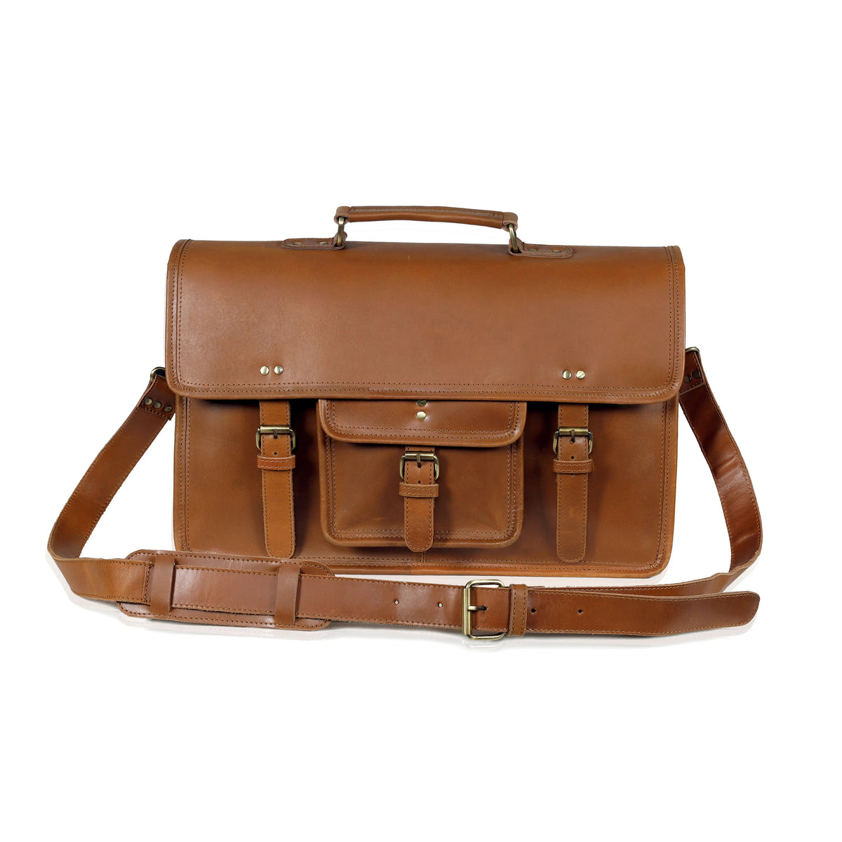 Roosevelt Buffalo Leather Messenger Bag - denverleathercraft
