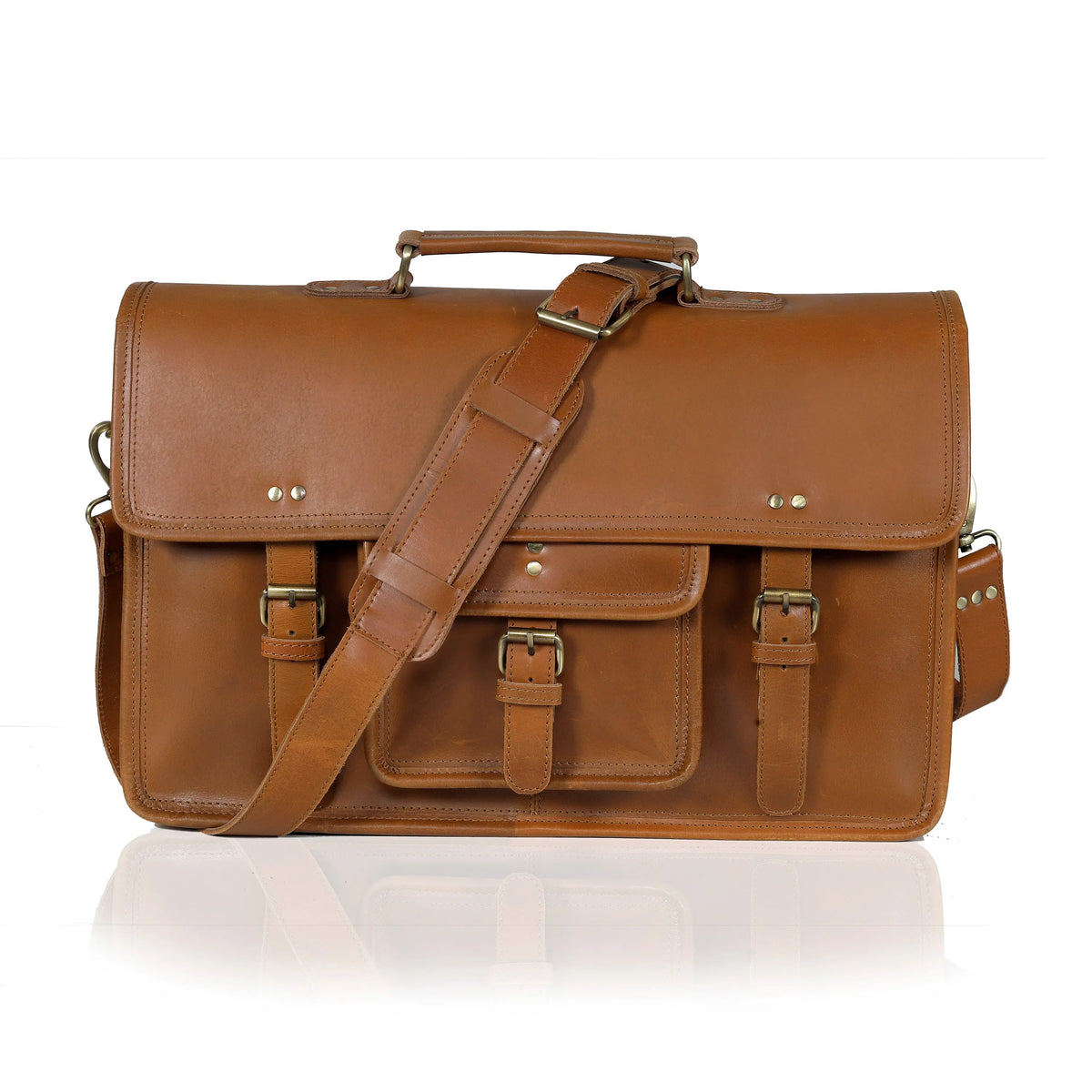 Roosevelt Buffalo Leather Messenger Bag - denverleathercraft
