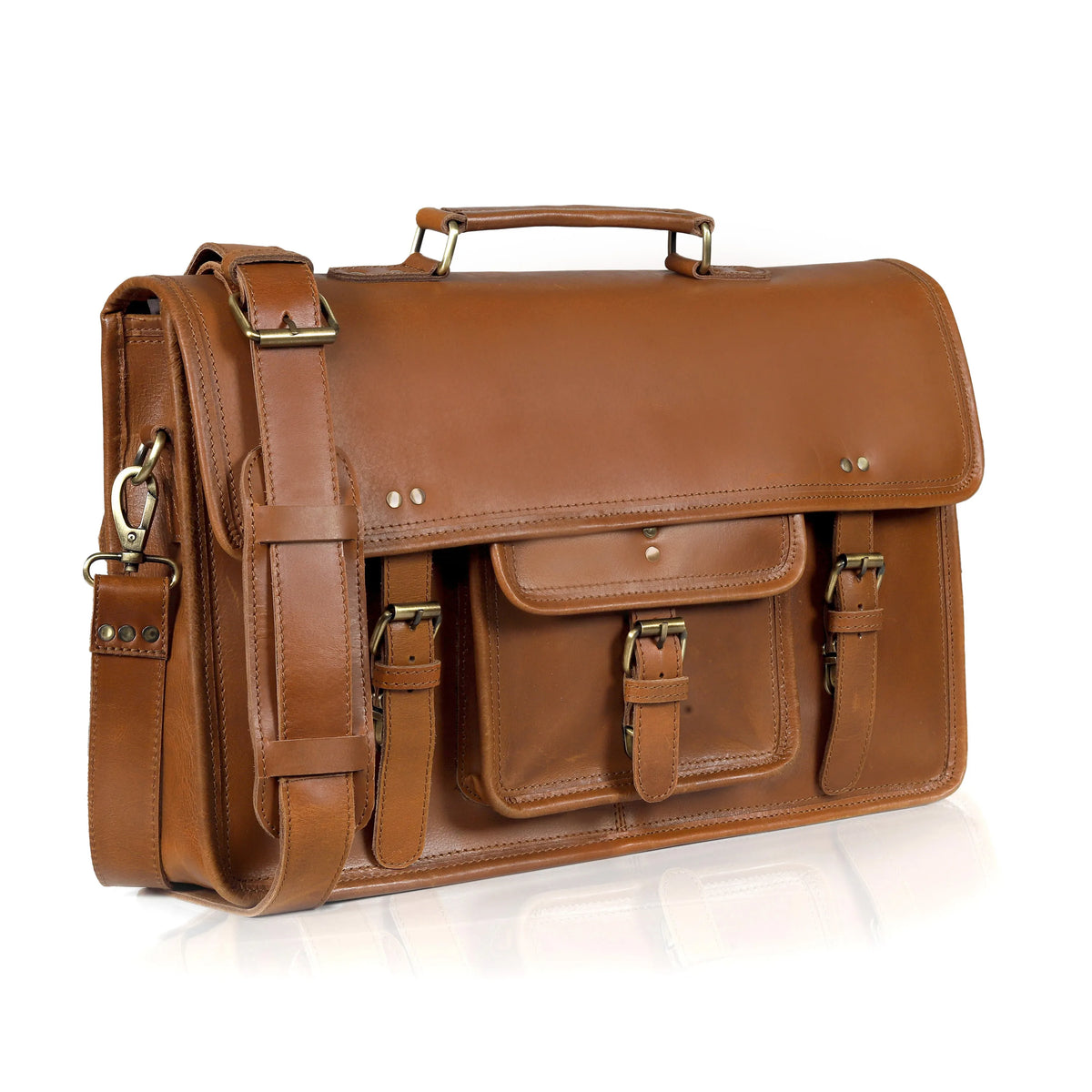 Roosevelt Buffalo Leather Messenger Bag - denverleathercraft