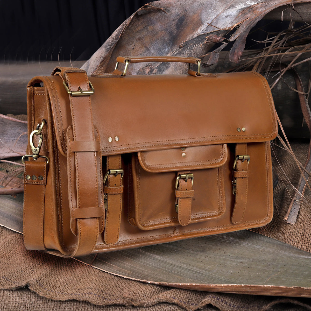 Roosevelt Buffalo Leather Messenger Bag - denverleathercraft