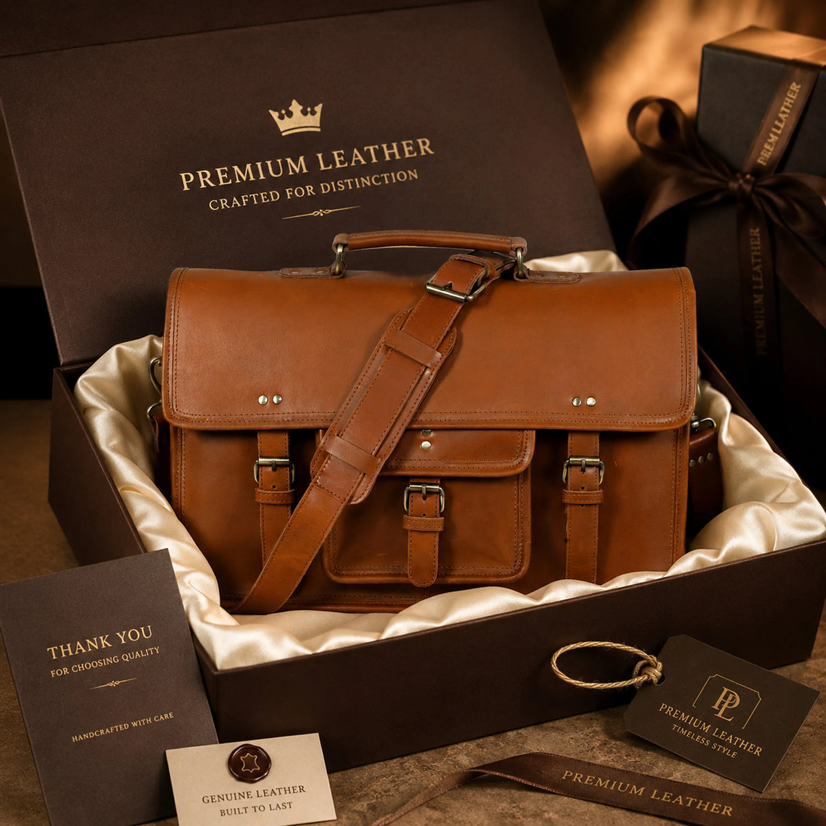 Roosevelt Buffalo Leather Messenger Bag - denverleathercraft