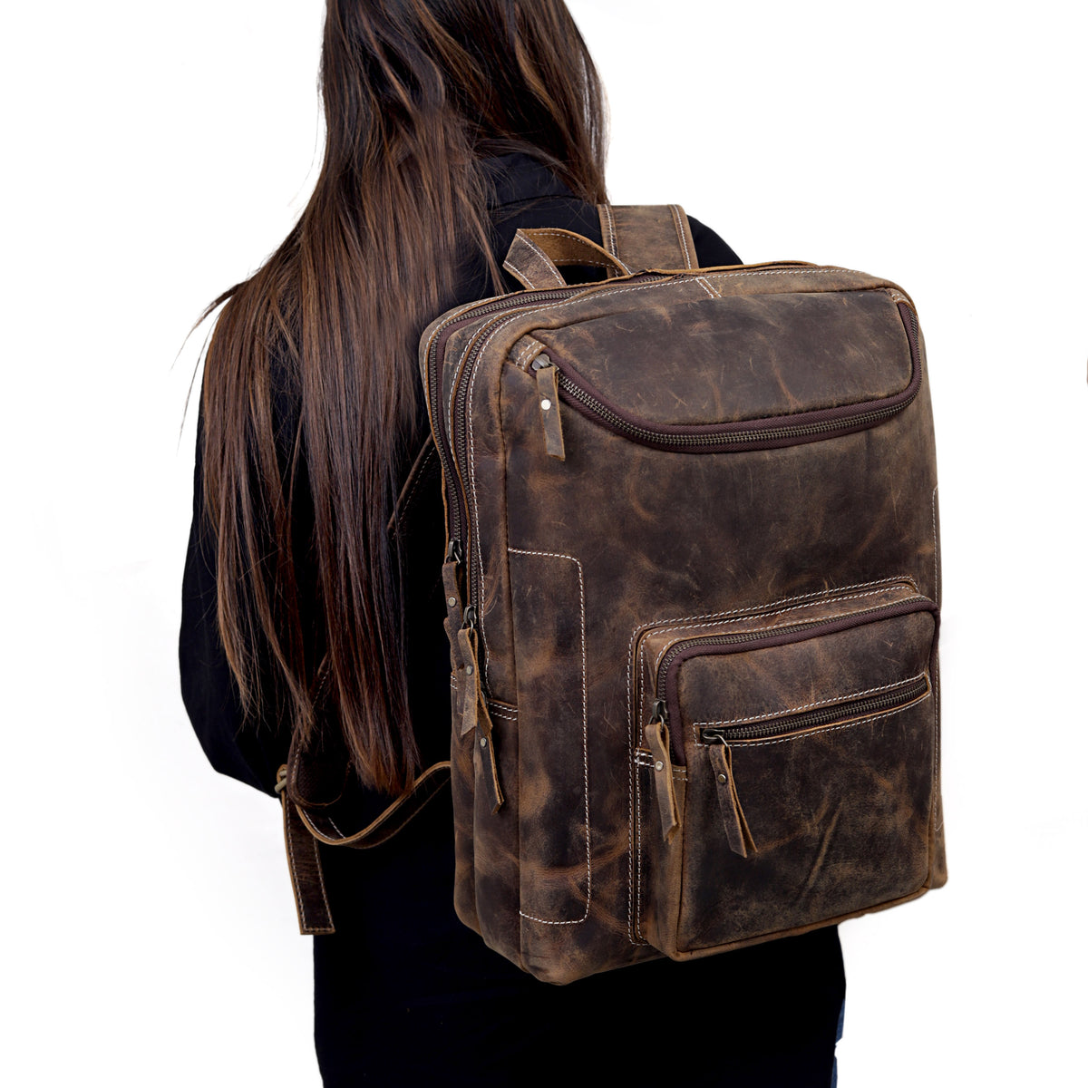 aushan faux leather backpack Hudson Leather Backpack