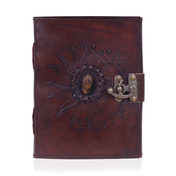 Leather Tiger stone journal