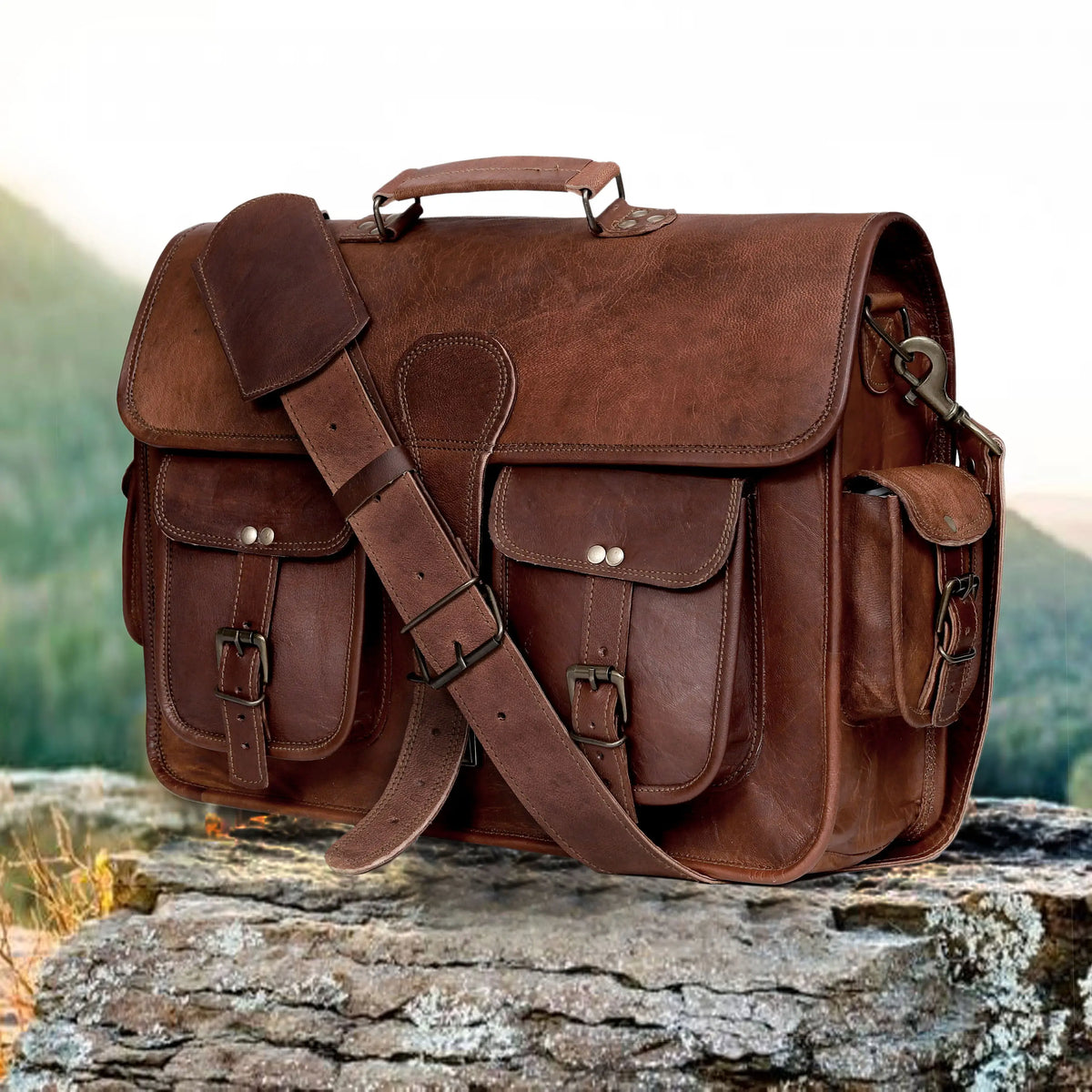 MADDISON LEATHER MESSENGER LAPTOP BAG - denverleathercraft