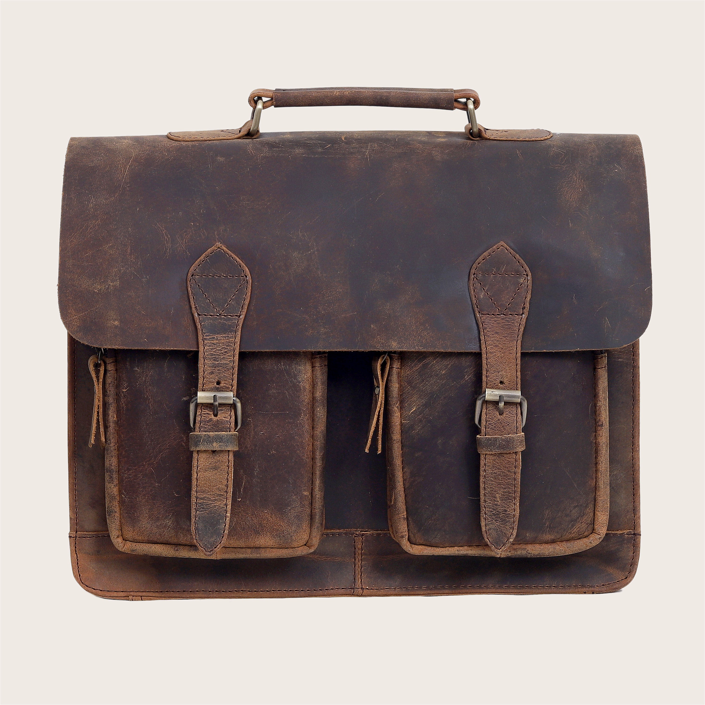 Potter Leather Messenger Briefcase Bag for Men | Denver Leather Craft