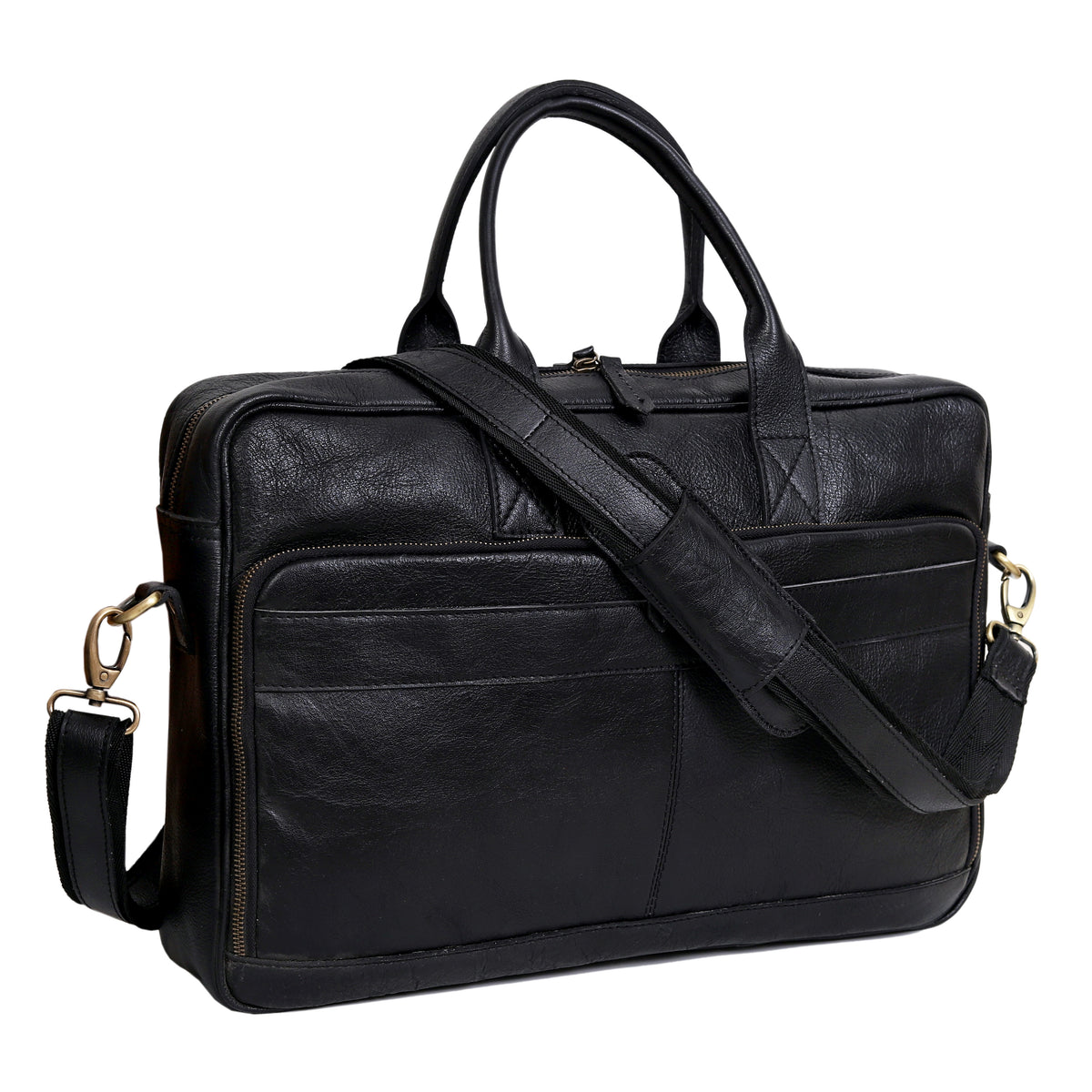 Genuine Leather Travel And Work Combo Set - Black - denverleathercraft