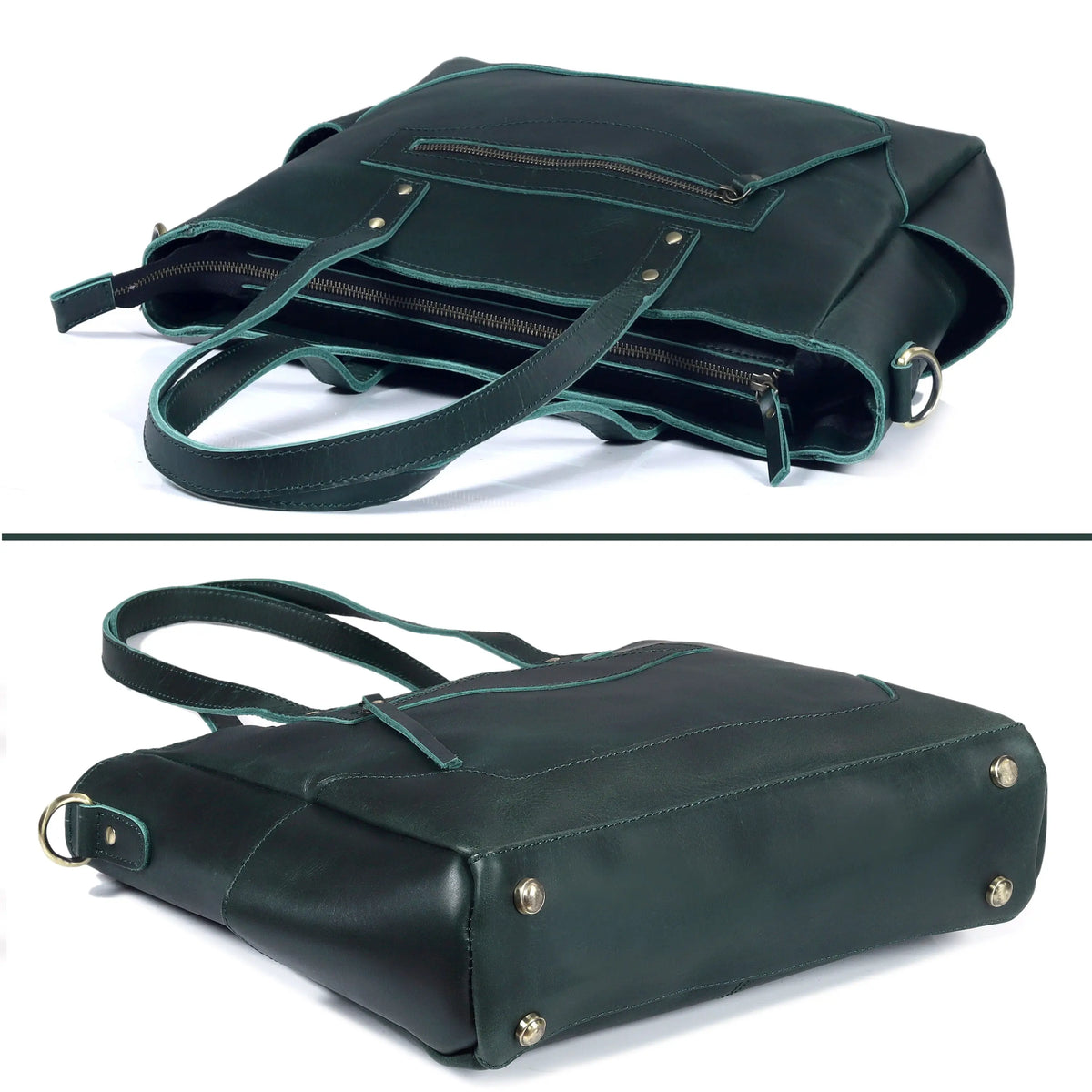 MARILYN BUFFALO LEATHER LAPTOP TOTE BAG - denverleathercraft