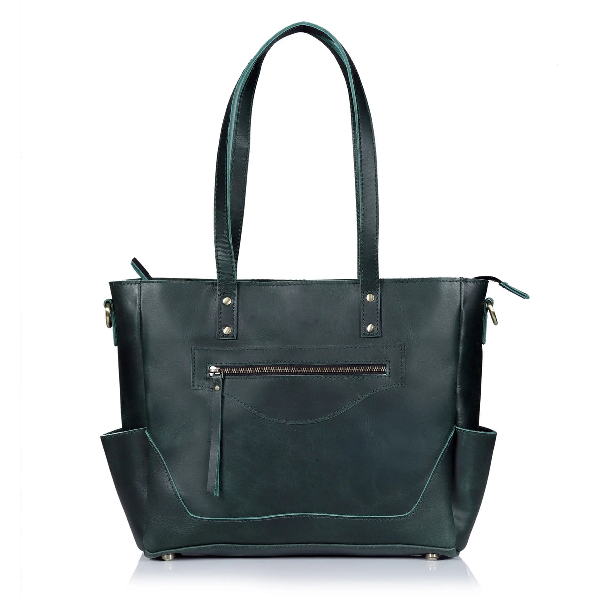MARILYN BUFFALO LEATHER LAPTOP TOTE BAG - denverleathercraft
