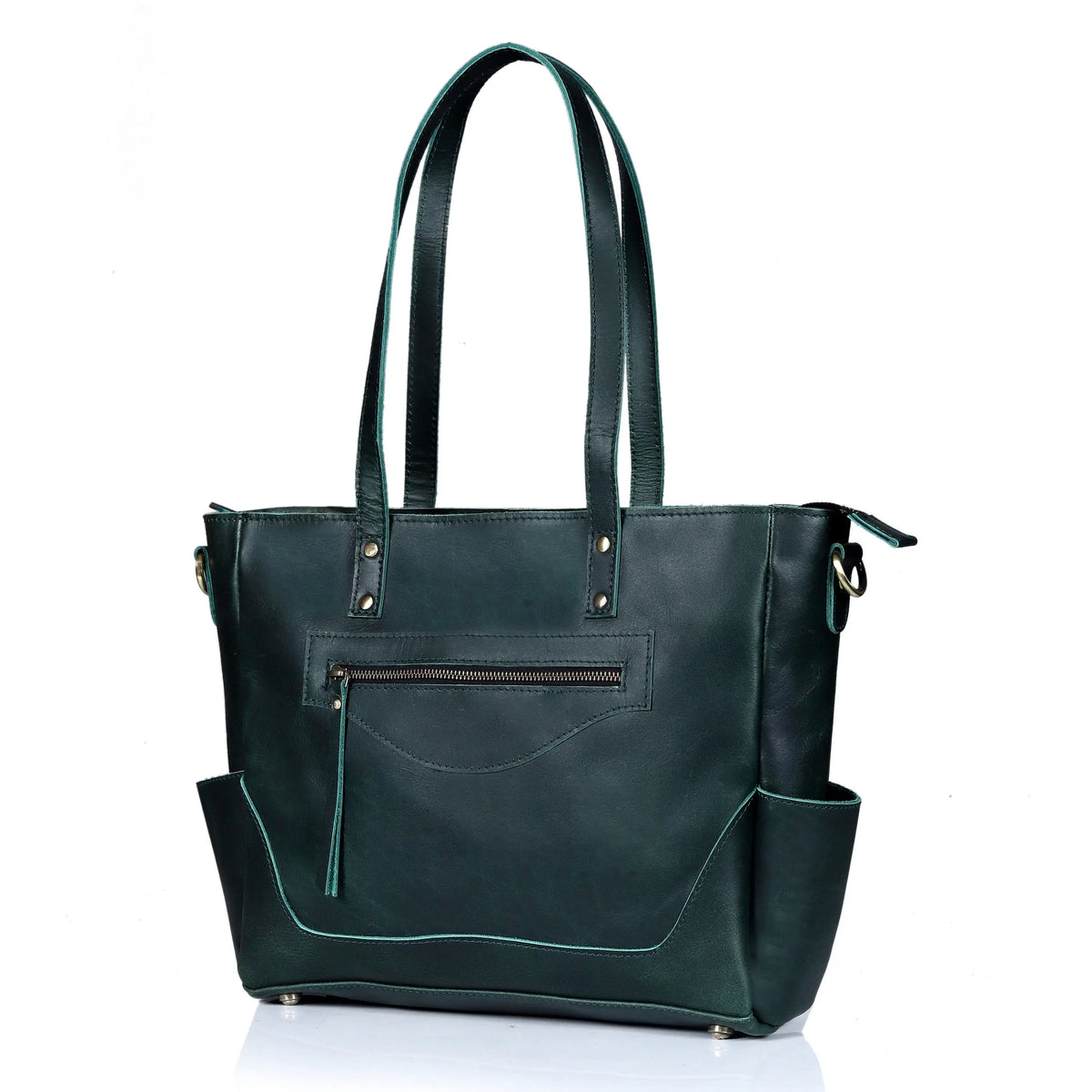 MARILYN BUFFALO LEATHER LAPTOP TOTE BAG - denverleathercraft