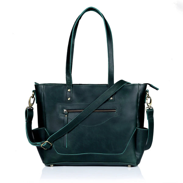 MARILYN BUFFALO LEATHER LAPTOP TOTE BAG