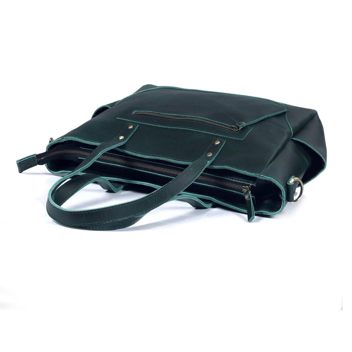 MARILYN BUFFALO LEATHER LAPTOP TOTE BAG - denverleathercraft