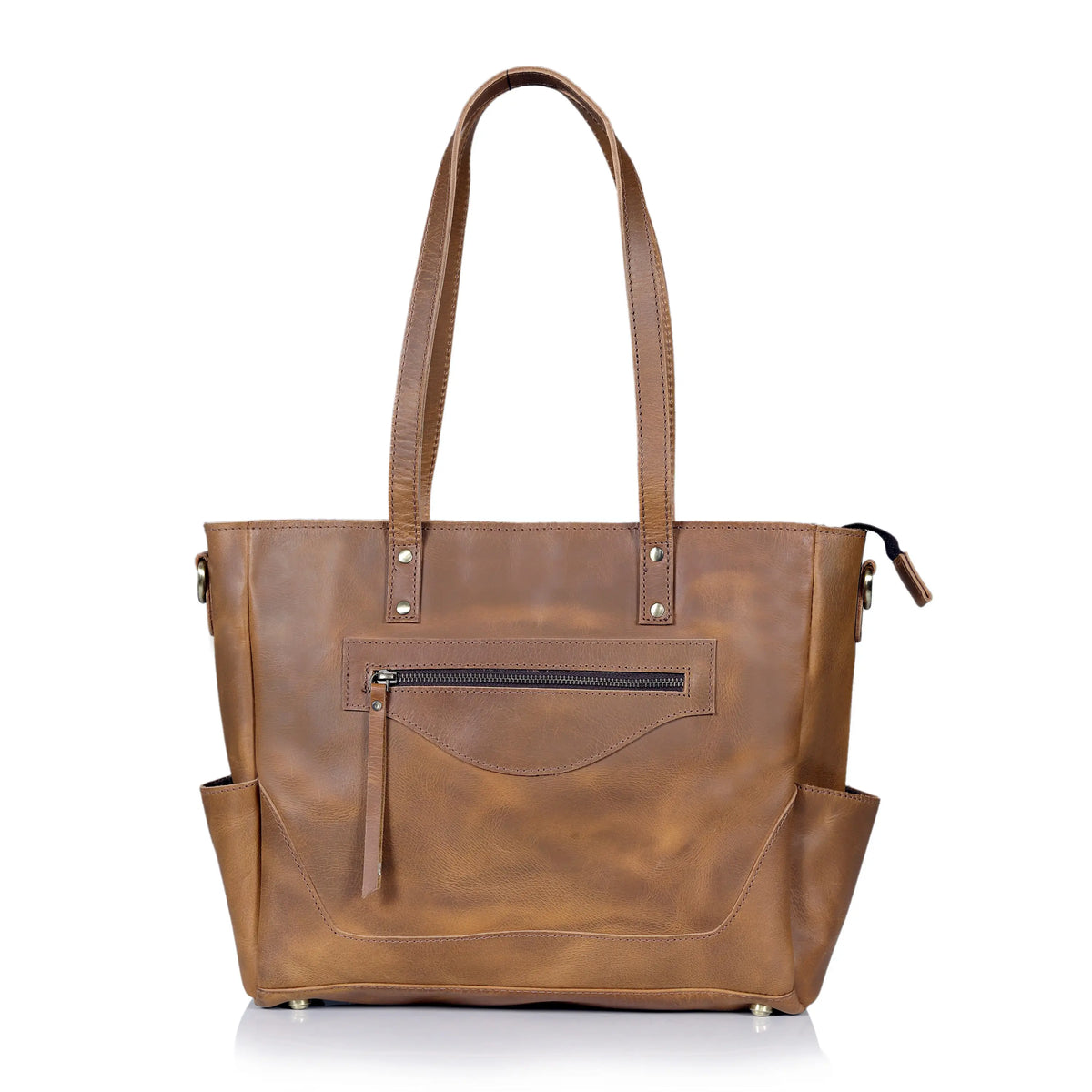 MARILYN BUFFALO LEATHER LAPTOP TOTE BAG - denverleathercraft
