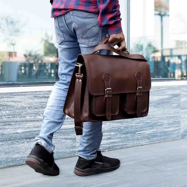 California Buffalo Leather Briefcase