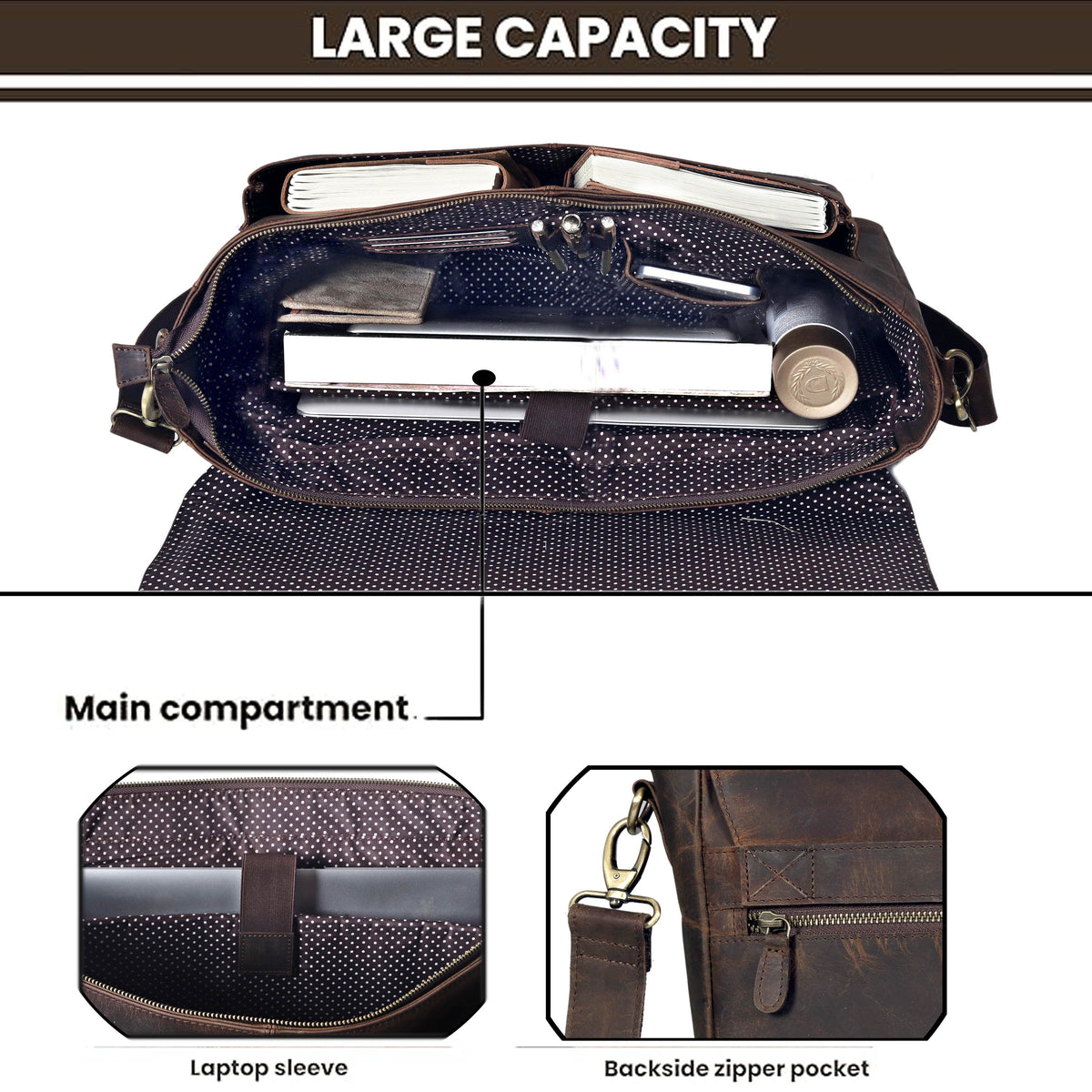 JAVIS UNISEX LEATHER MESSENGER BAG - denverleathercraft
