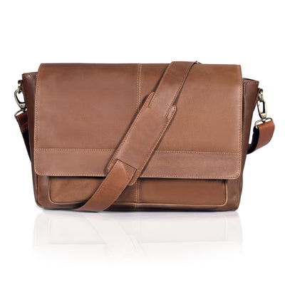 JAVIS UNISEX LEATHER MESSENGER BAG - denverleathercraft