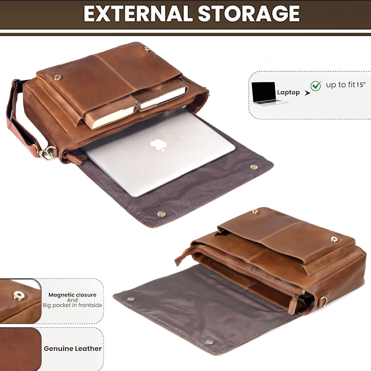 JAVIS UNISEX LEATHER MESSENGER BAG - denverleathercraft