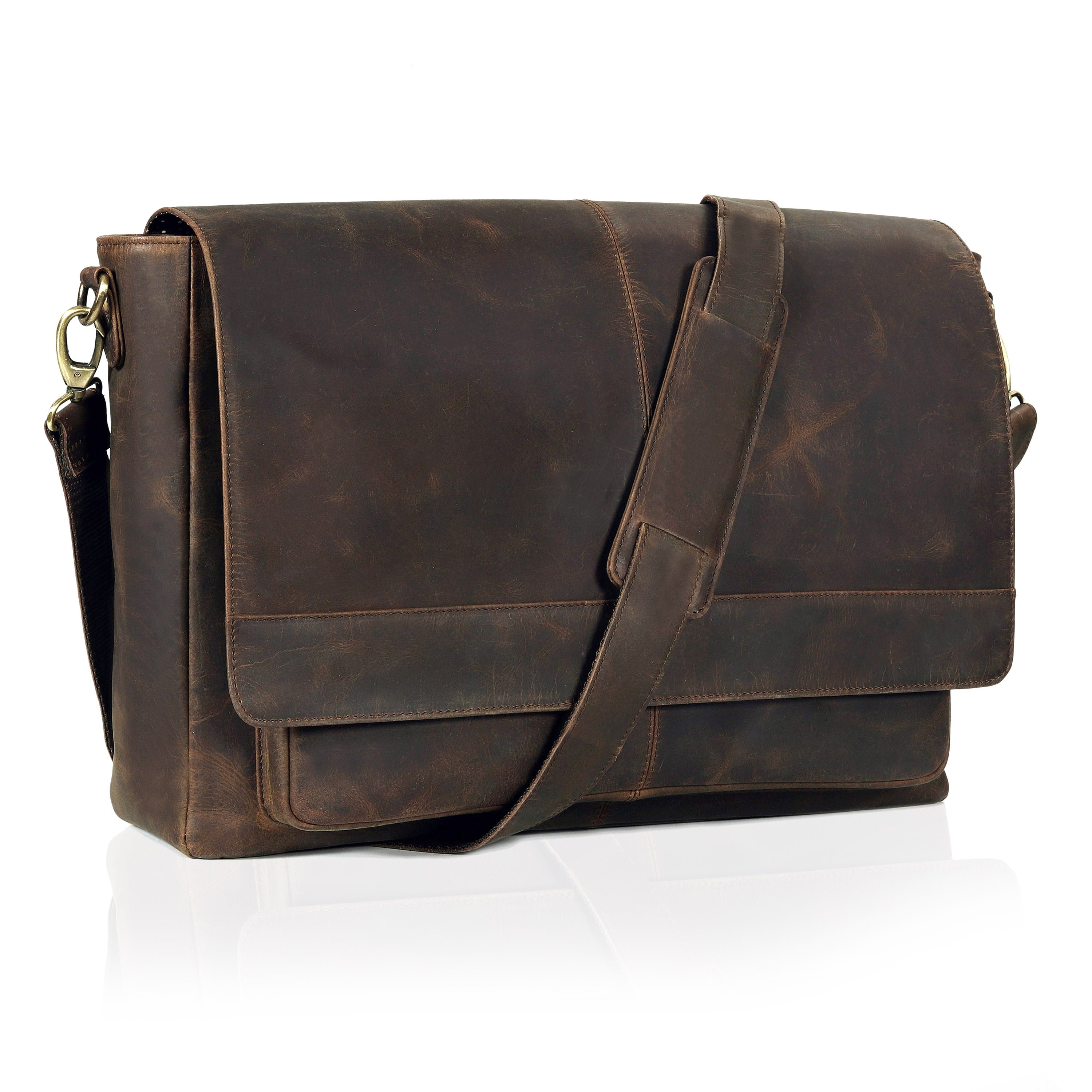 Javis Unisex Leather Messenger Bag Tan | Denver Leather Craft