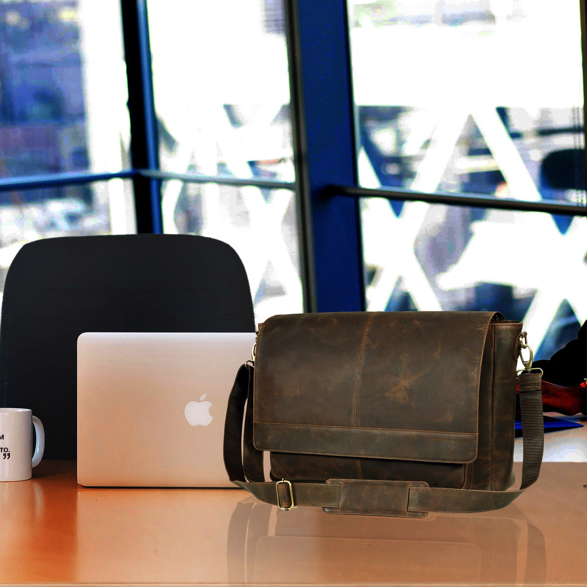 JAVIS UNISEX LEATHER MESSENGER BAG - denverleathercraft