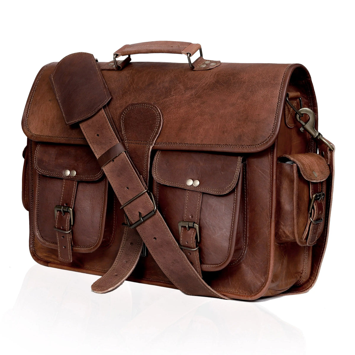 MADDISON LEATHER MESSENGER LAPTOP BAG - denverleathercraft