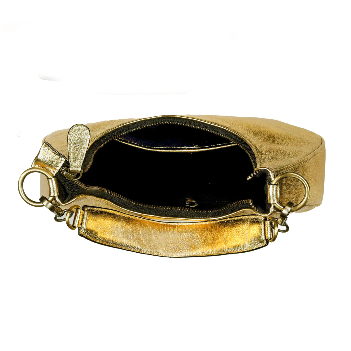HALF MOON LEATHER PURSE - RICH GOLDEN - denverleathercraft
