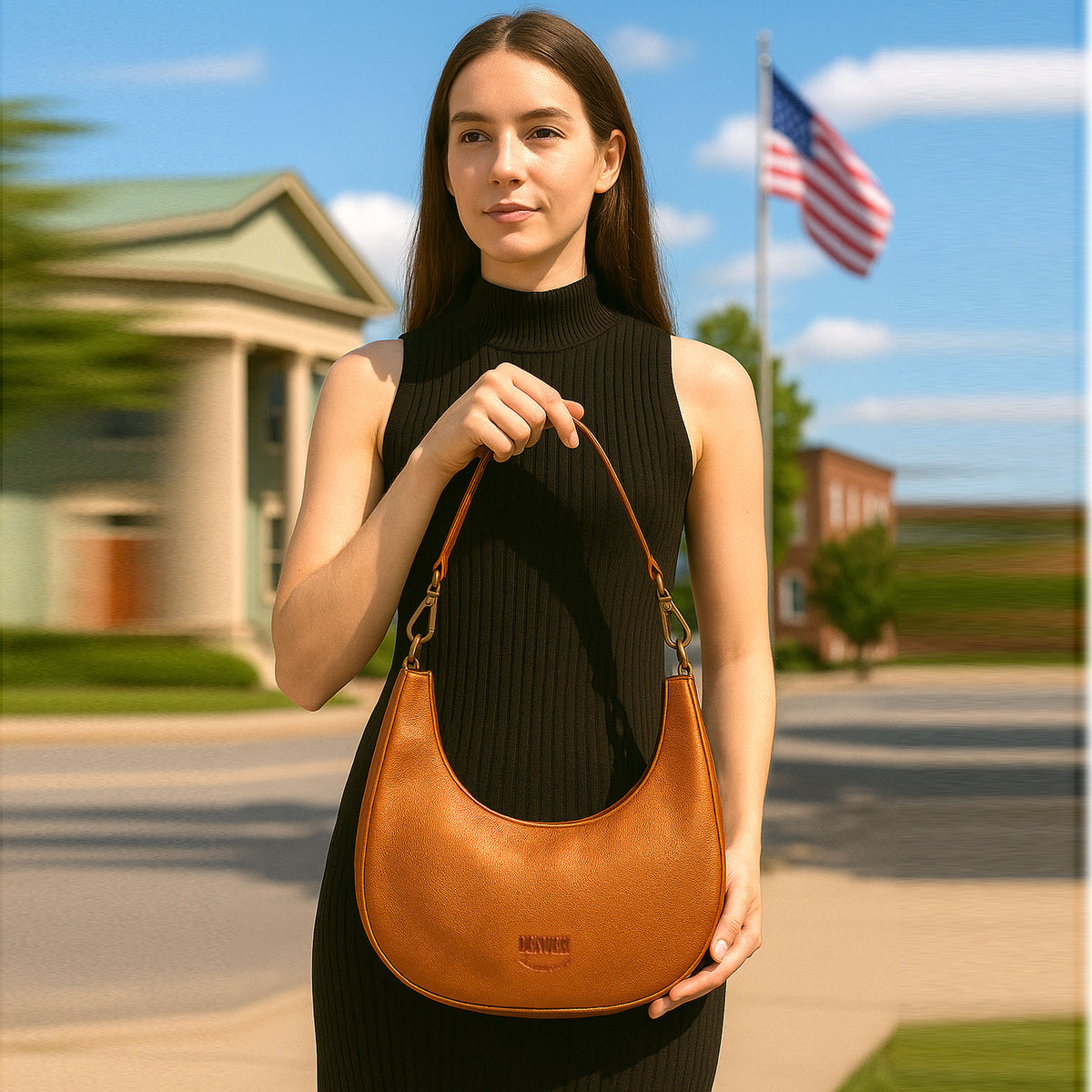 HALF MOON LEATHER PURSE - denverleathercraft