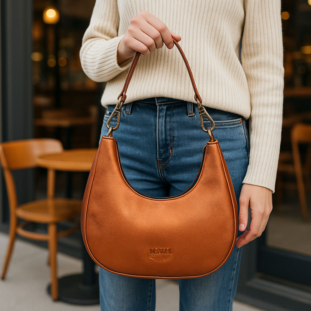 HALF MOON LEATHER PURSE - denverleathercraft