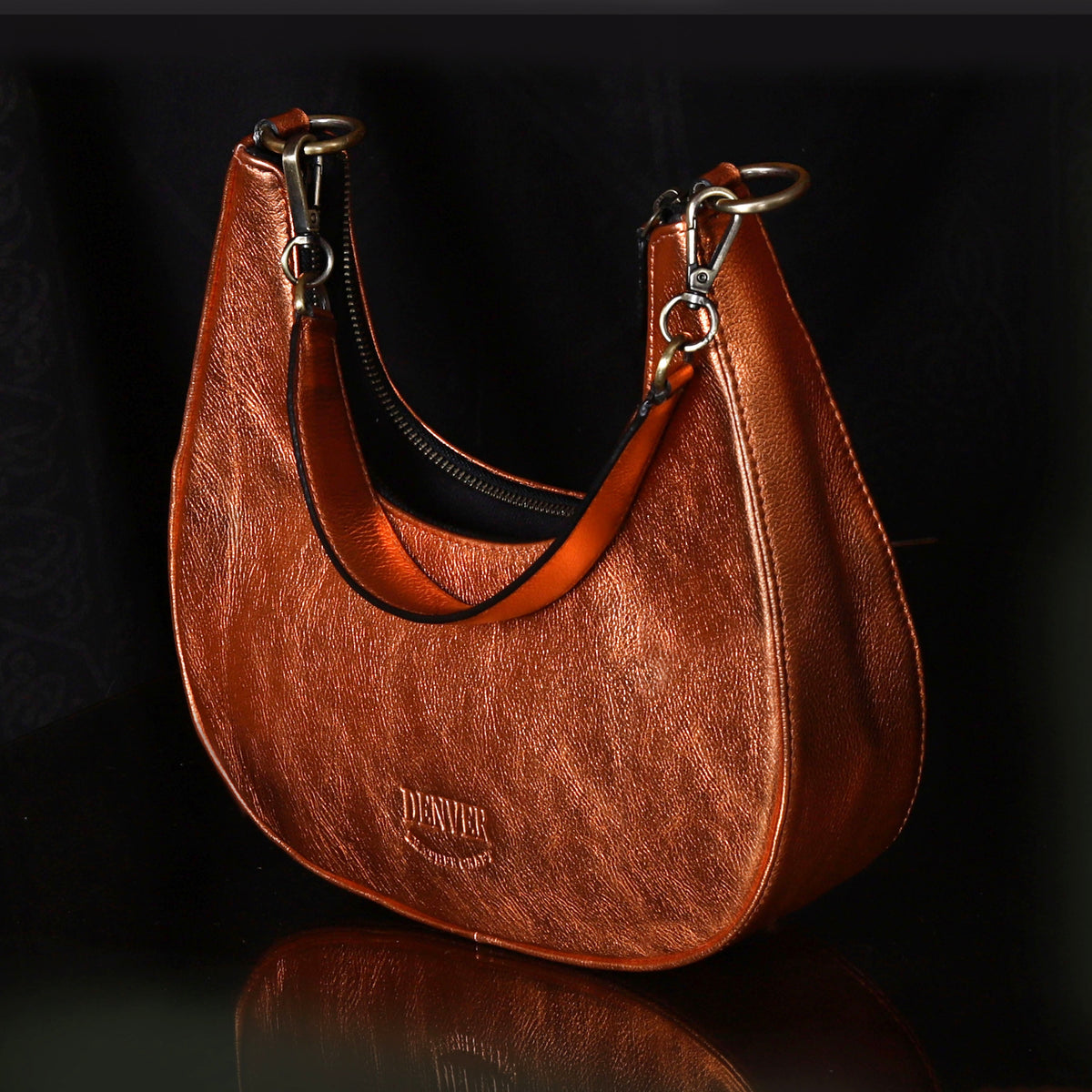 HALF MOON LEATHER PURSE - denverleathercraft