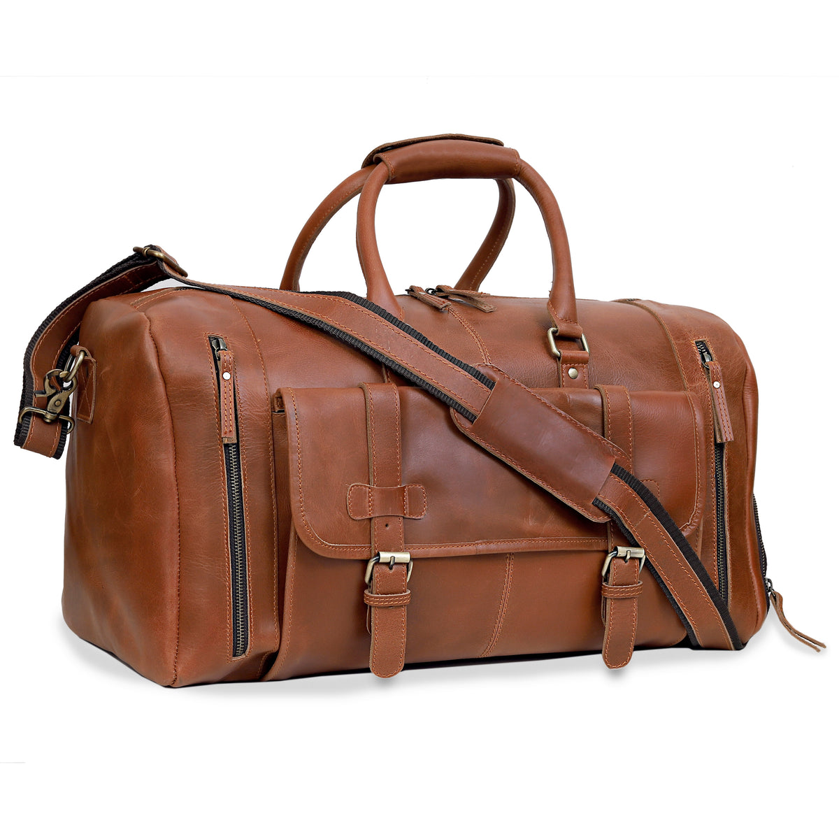 WASHINGTON LEATHER DUFFEL BAG FOR MEN WOMEN