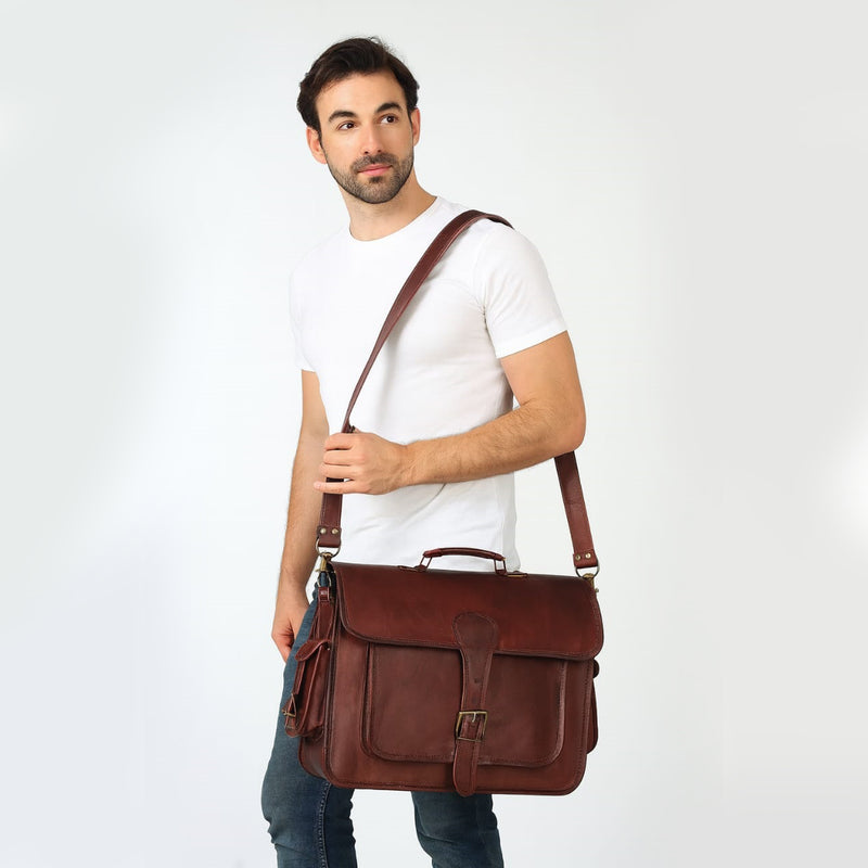 JOSH LEATHER MESSENGER BAG - denverleathercraft