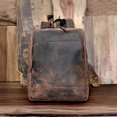 blend office leather backpack Full Grain Men's Business 14 inch Laptop Backpack Bla  RockCow Leather Studio durable leather Best Leather Backpack For Men
