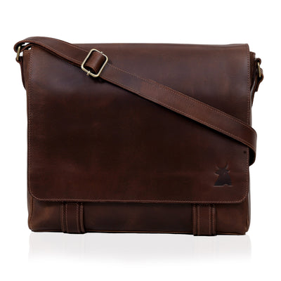 ATLANTA LEATHER MESSENGER BAG - denverleathercraft