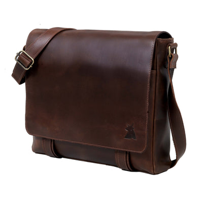ATLANTA LEATHER MESSENGER BAG - denverleathercraft