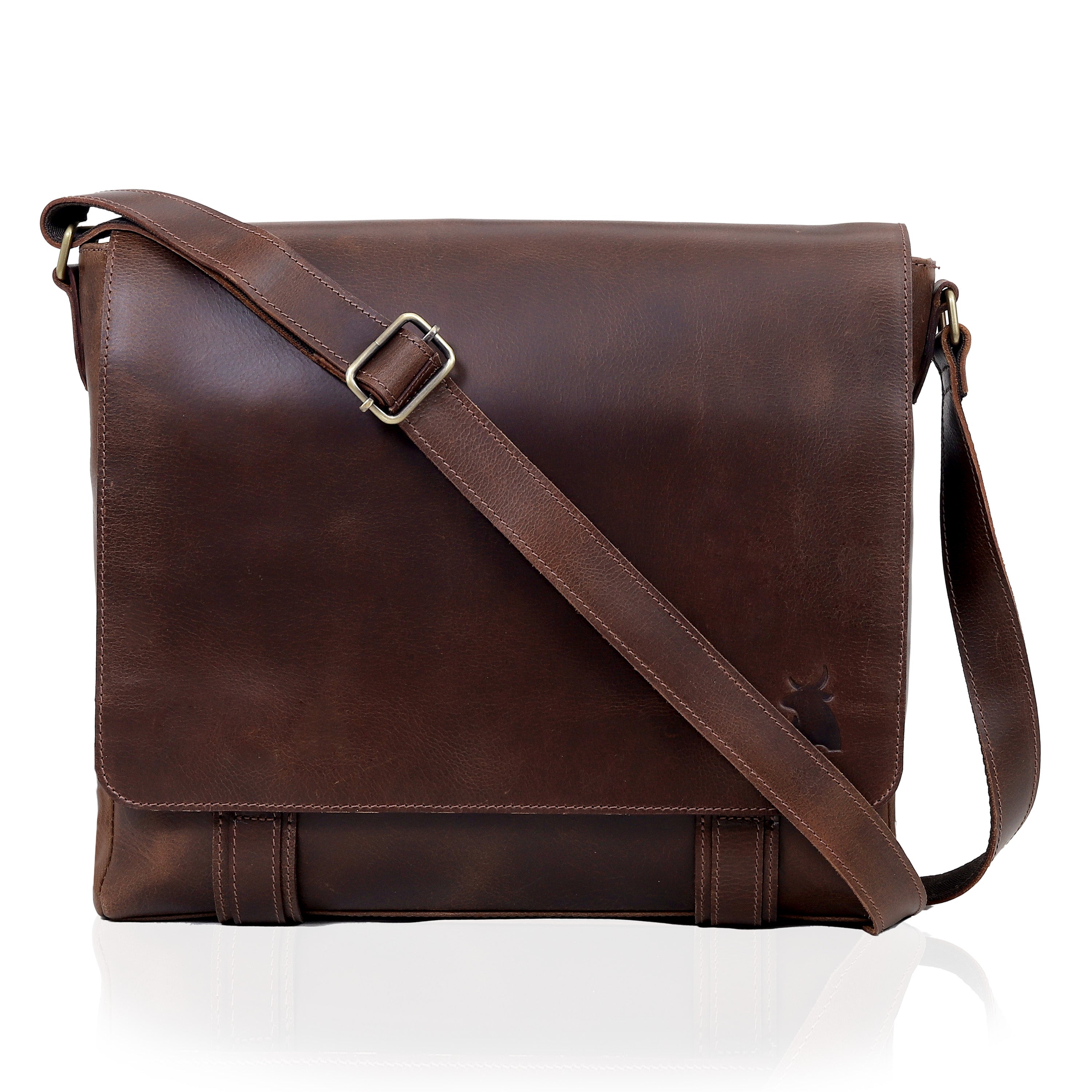 Atlanta Brown Leather Messenger Bag for Men | Denver Leather Craft
