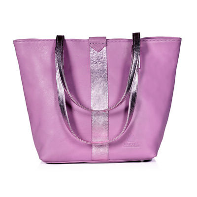 YUKON LEATHER TOTE BAG - LILAC - denverleathercraft