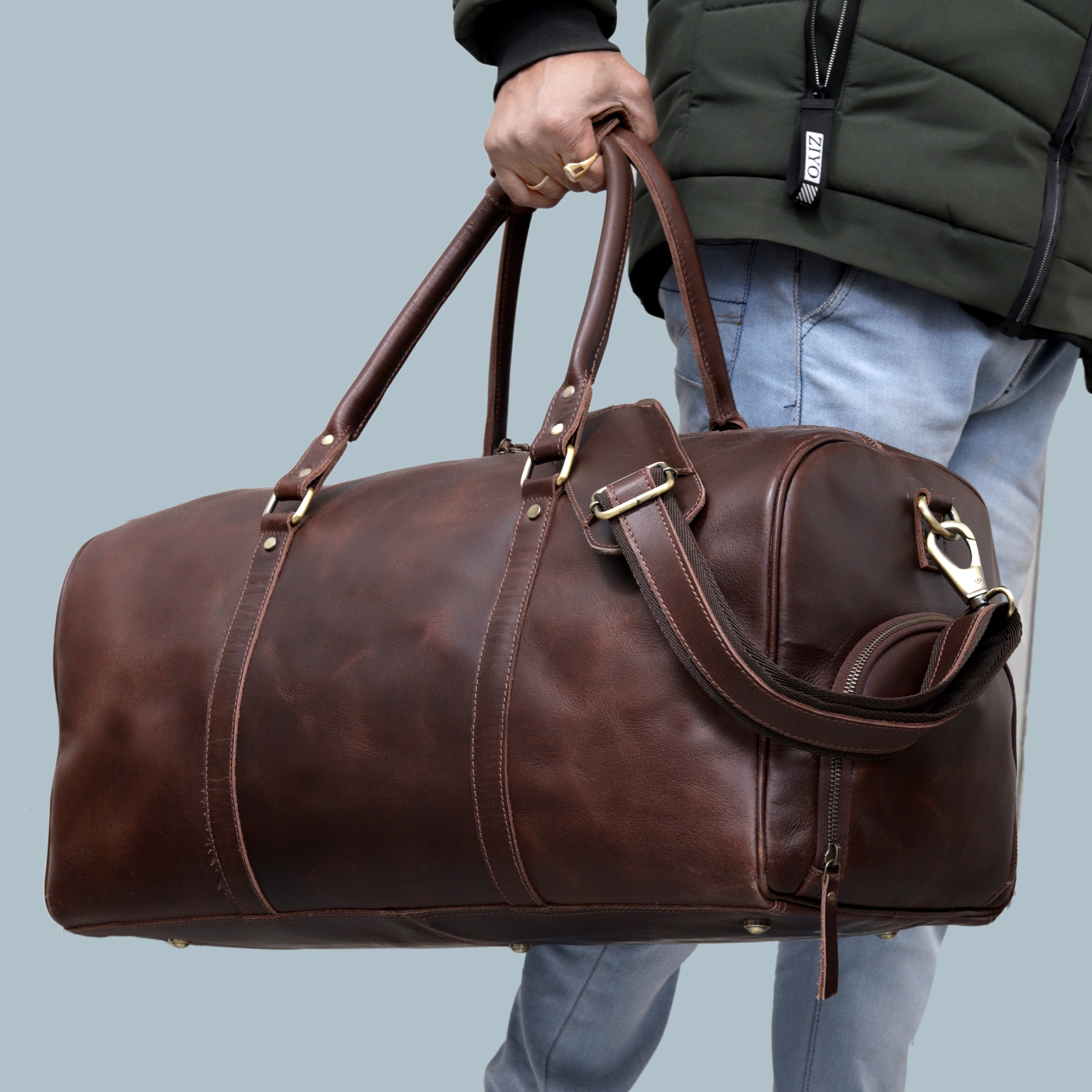 Alexander Leather Duffel Bag for Men | Leather Duffle in California