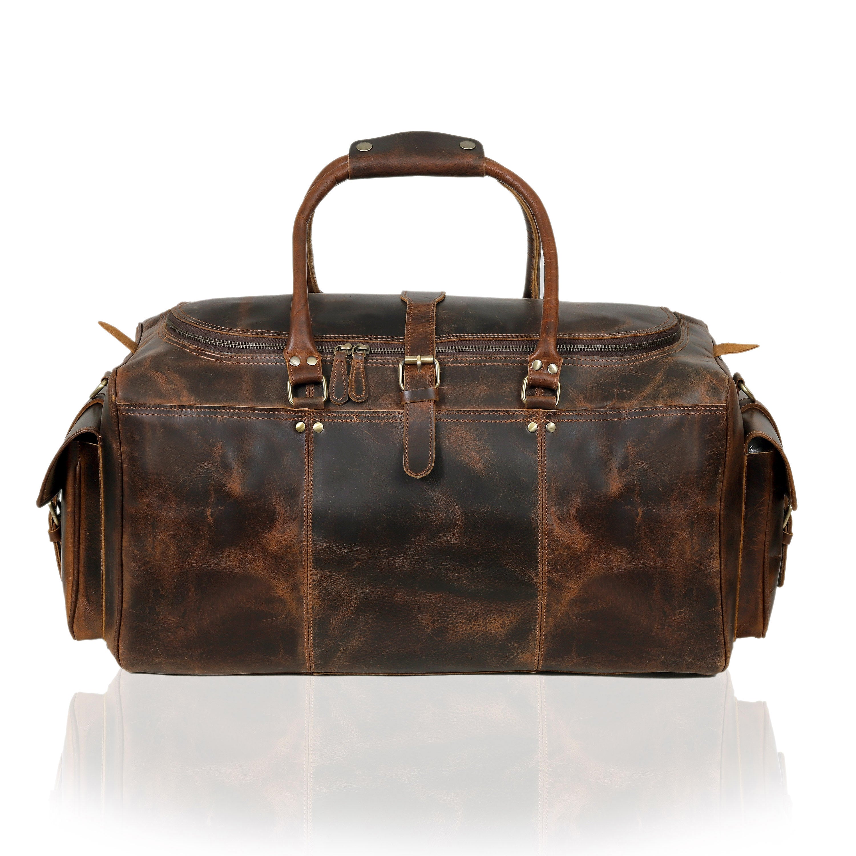 Italian Leather Duffle Bag | Denver Leather Craft