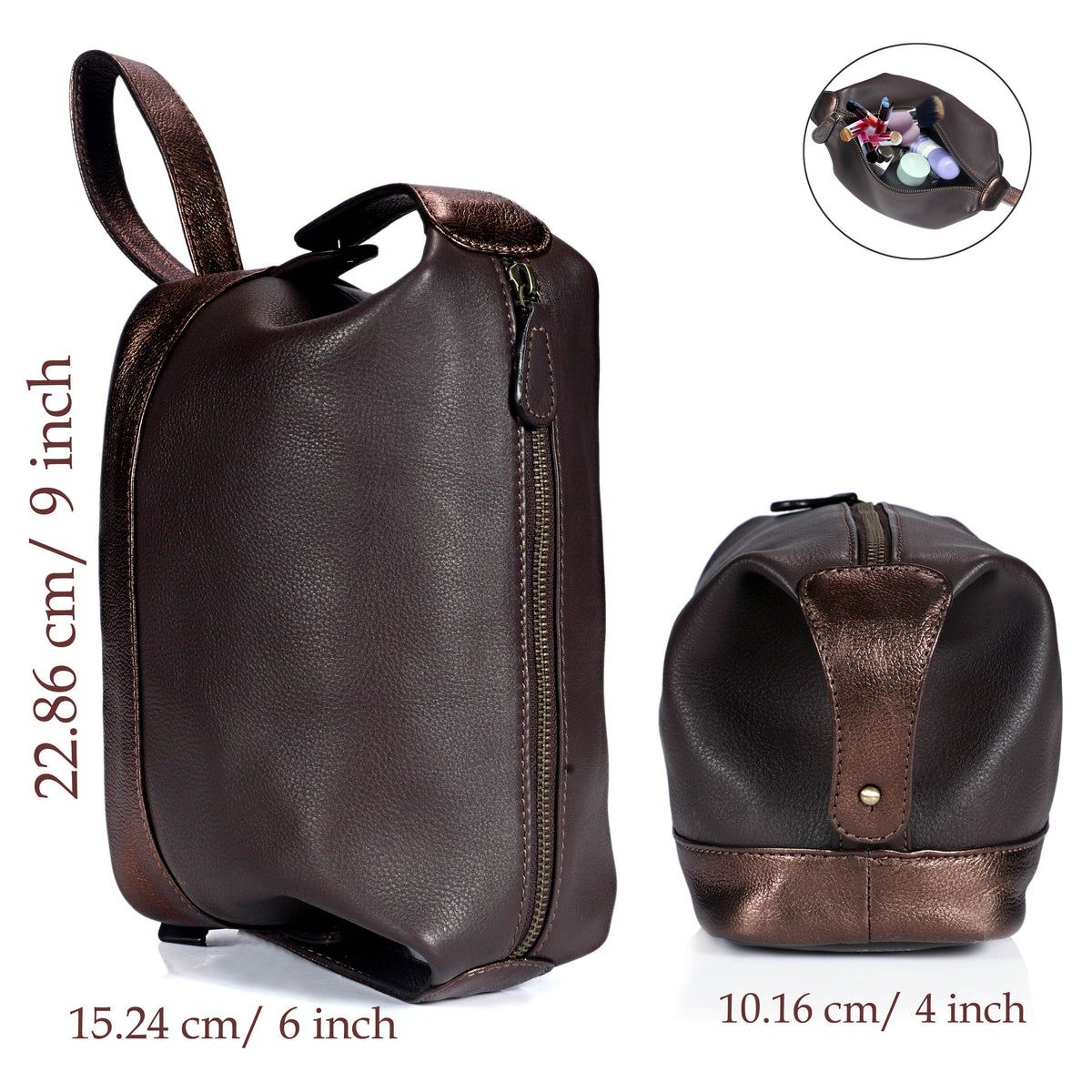 LUXE DUTCH LEATHER UNISEX DUFFEL BAG & TOILETRY BAG COMBO