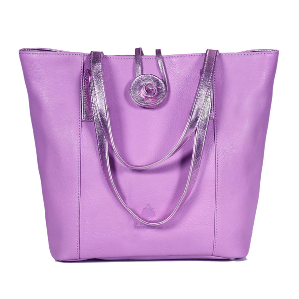 SEINNA LUXE LEATHER TOTE BAG - Lilac
