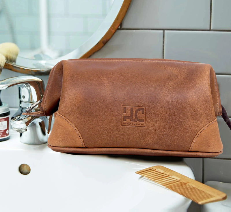 PREMIUM LEATHER TOILETRY DOPP KIT - denverleathercraft