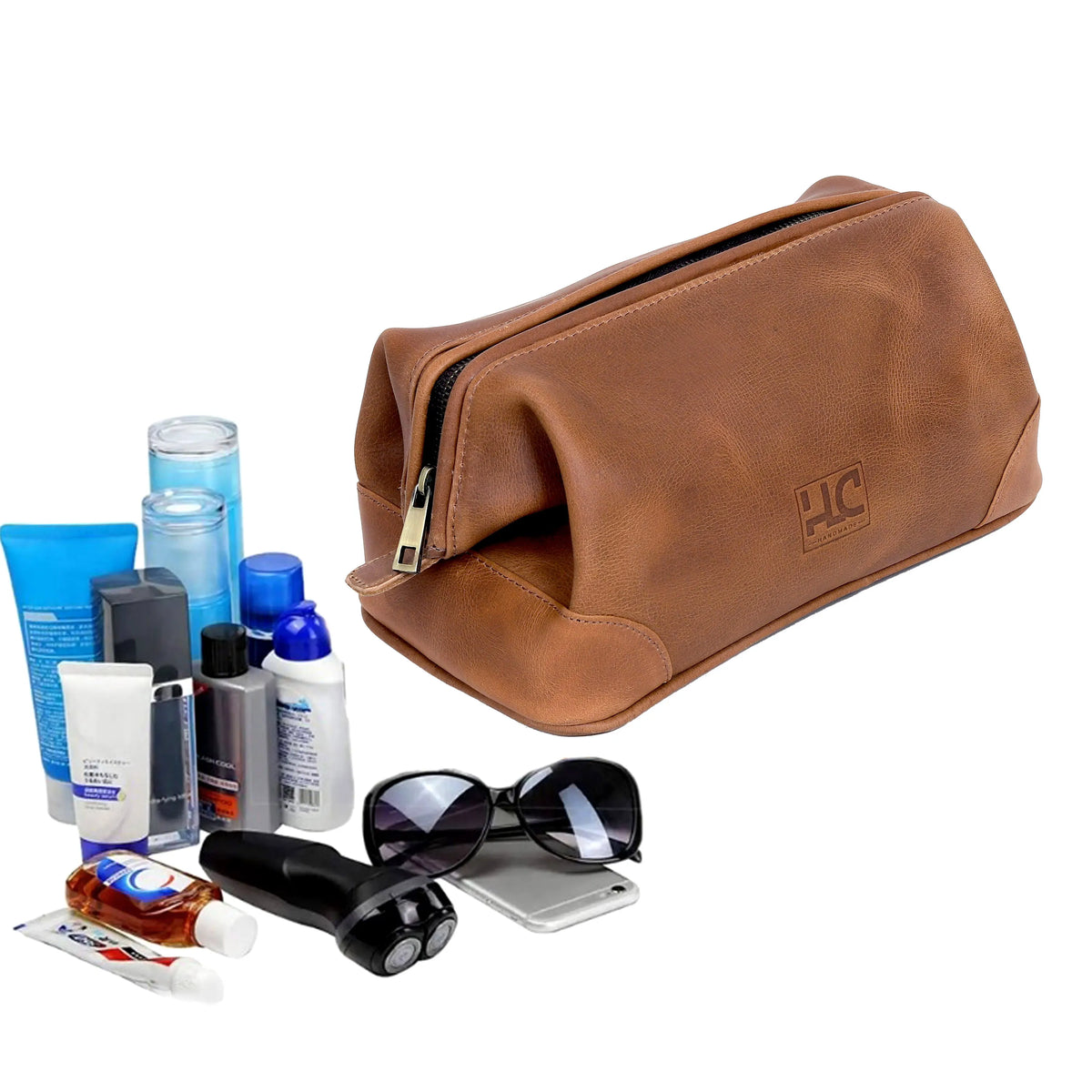 PREMIUM LEATHER TOILETRY DOPP KIT - denverleathercraft