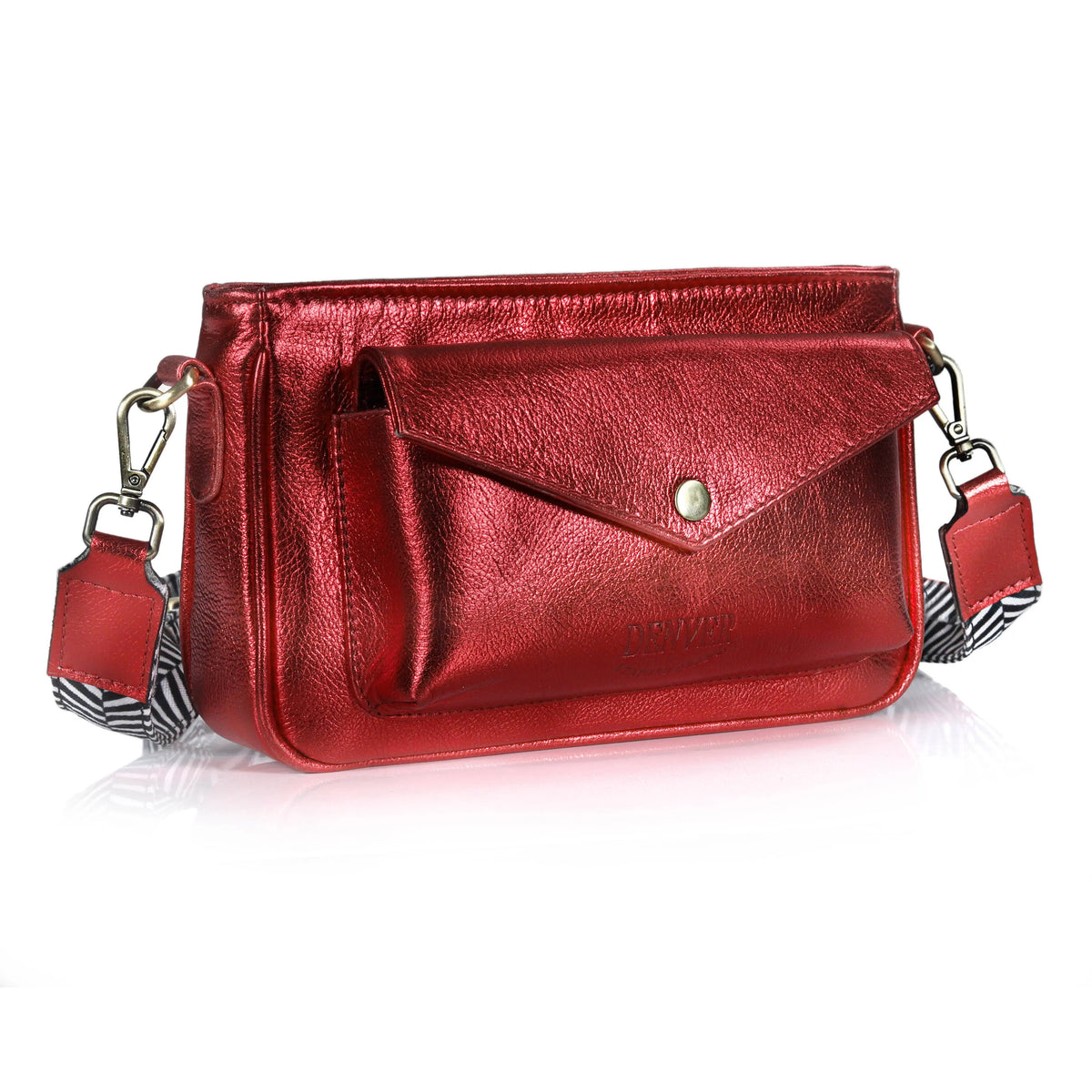 Leather Camera Bag Purse For Women - CARMINE RED