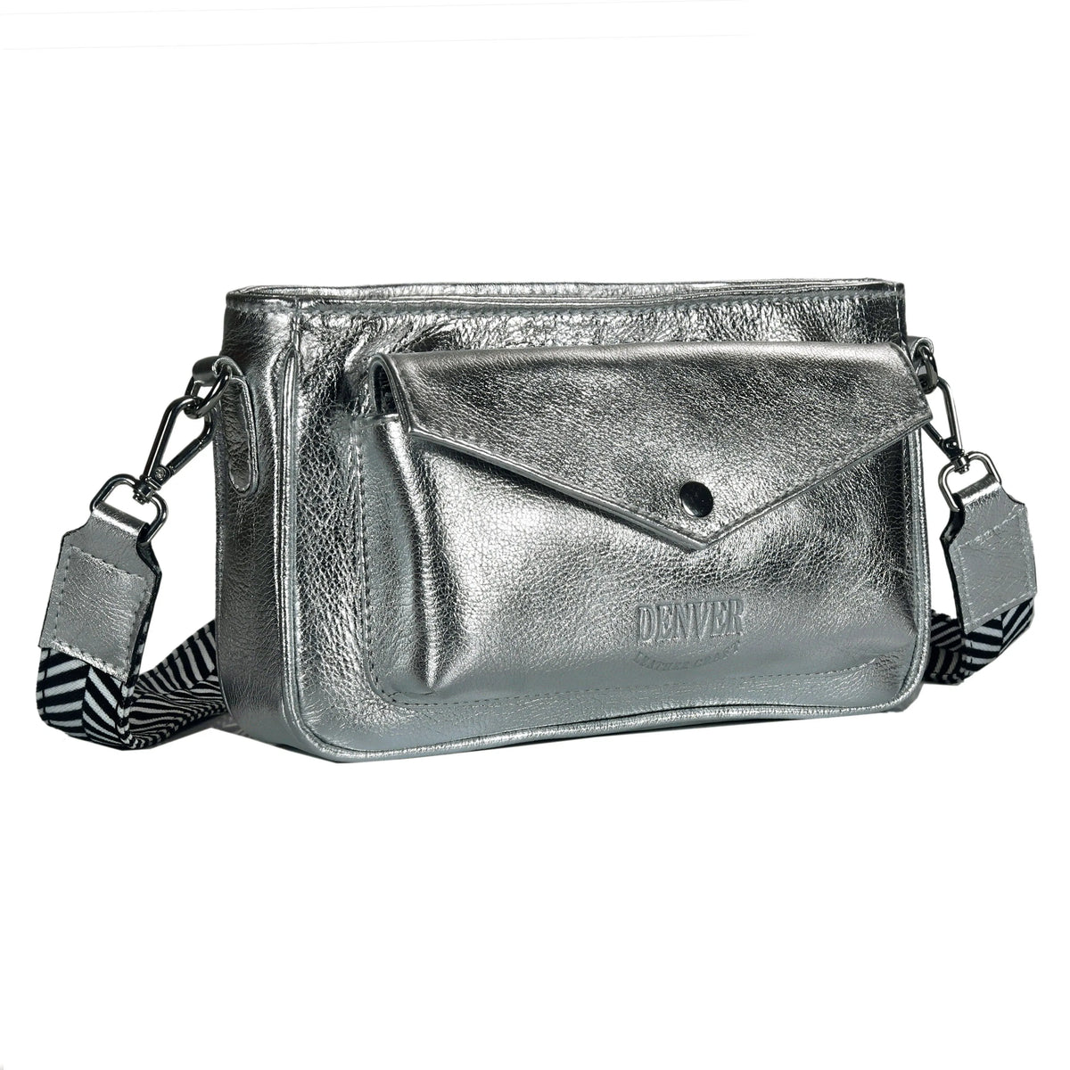 Leather Camera Bag Purse For Women - STEEL SILVER
