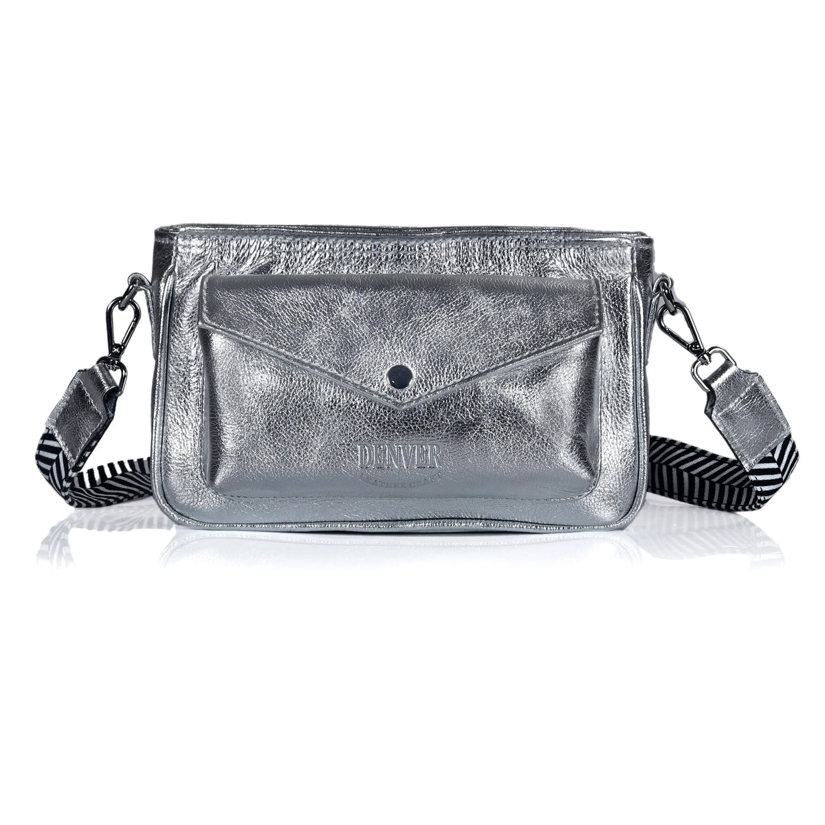 Leather Camera Bag Purse For Women - STEEL SILVER